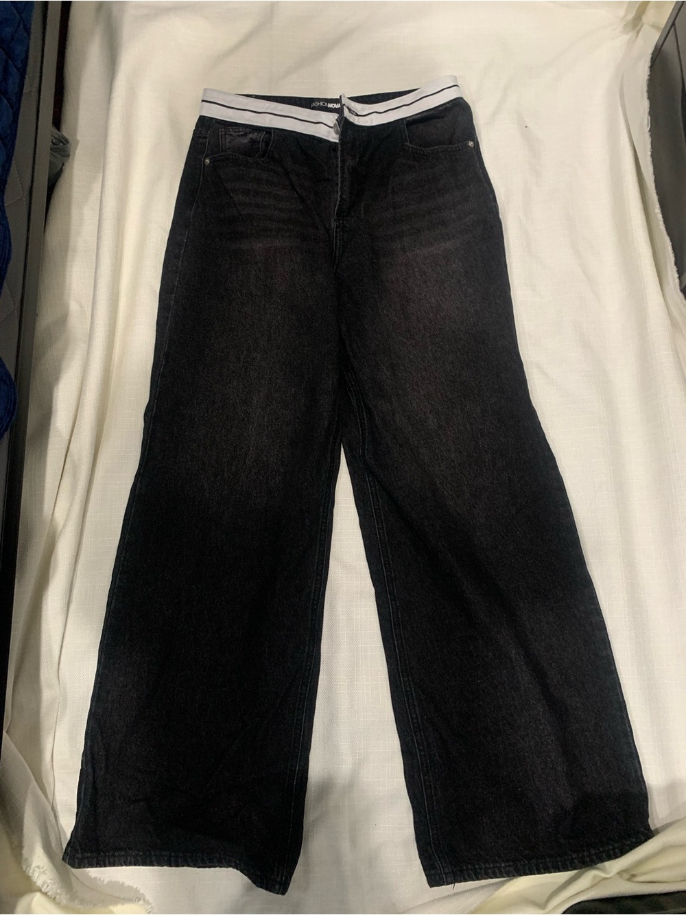 Fashion Nova Black Wide-Leg High-Rise Jeans